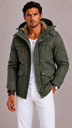 Parka met capuchon en meerdere zakken