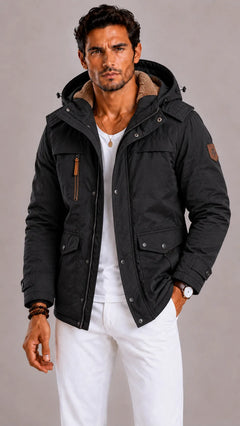 Parka met capuchon en meerdere zakken