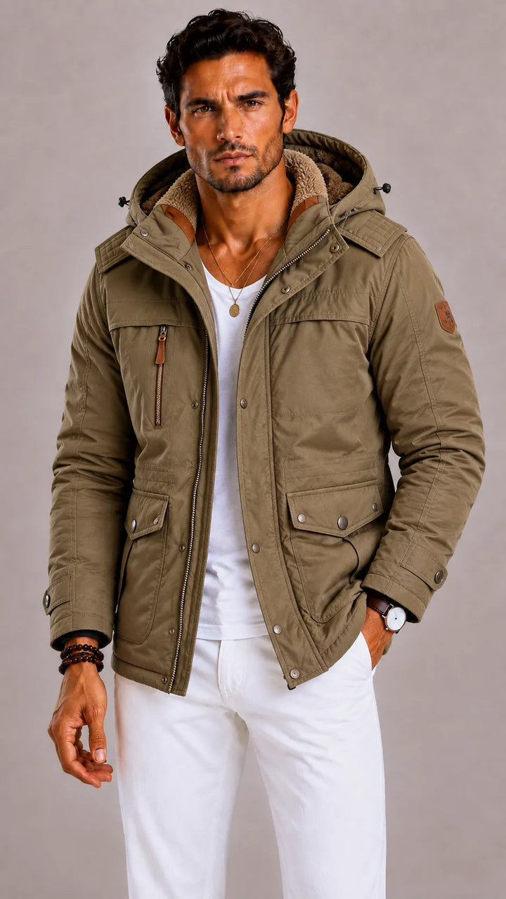 Parka met capuchon en meerdere zakken
