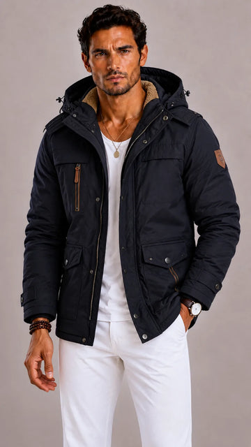 Parka met capuchon en meerdere zakken