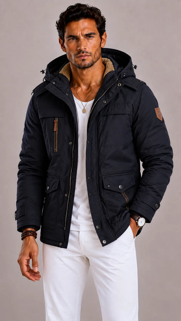 Parka met capuchon en meerdere zakken
