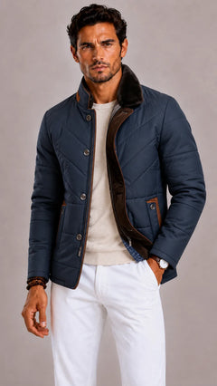Puffer jacket met quilted structuur