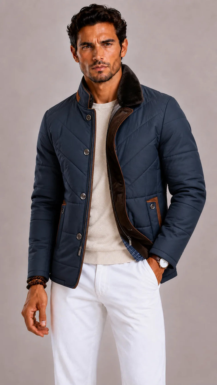 Puffer jacket met quilted structuur