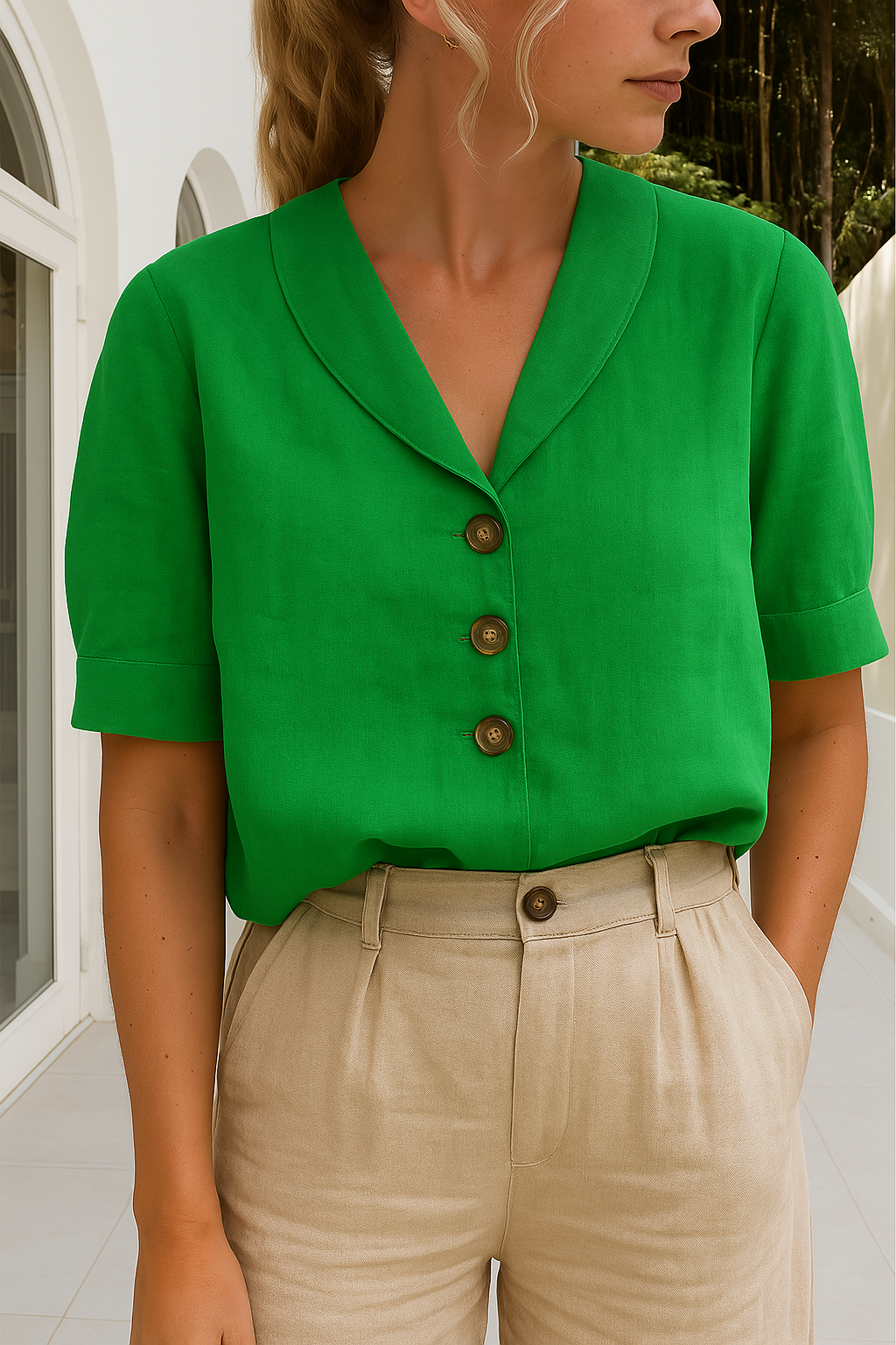 Maria | Trendy Katoenen en Linnen T-shirt voor Dames