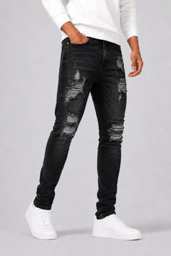 Slim fit jeans met ripped details