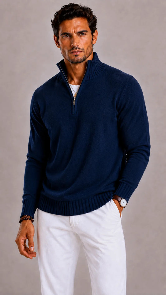 Zip-up trui met hoge kraag