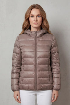 Hooded puffer jas