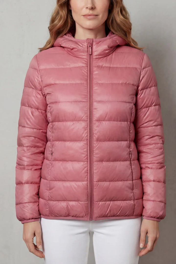 Hooded puffer jas