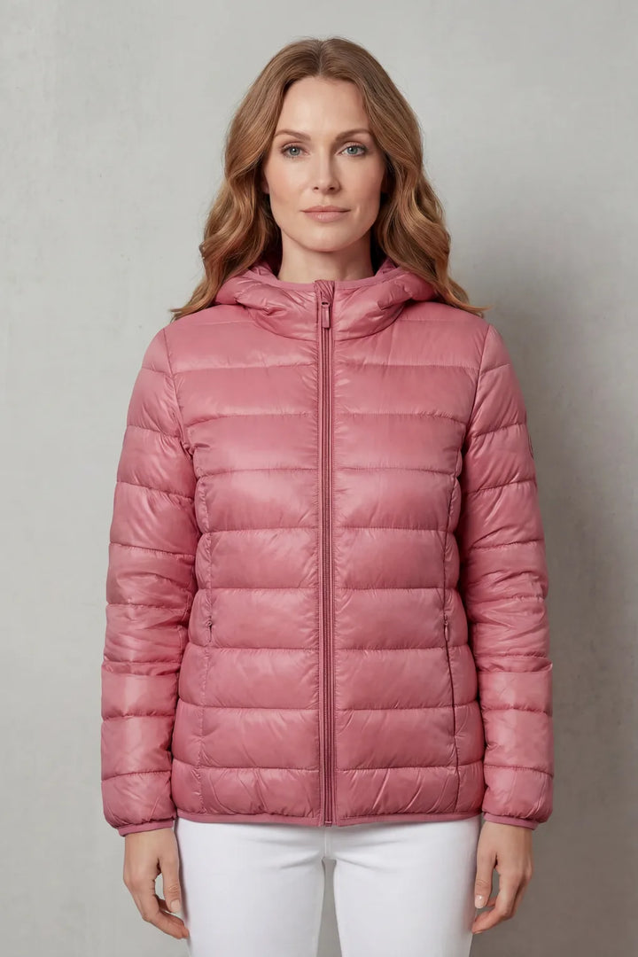 Hooded puffer jas