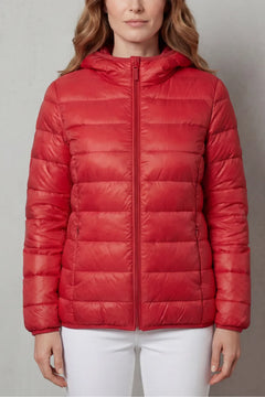 Hooded puffer jas