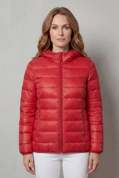 Hooded puffer jas