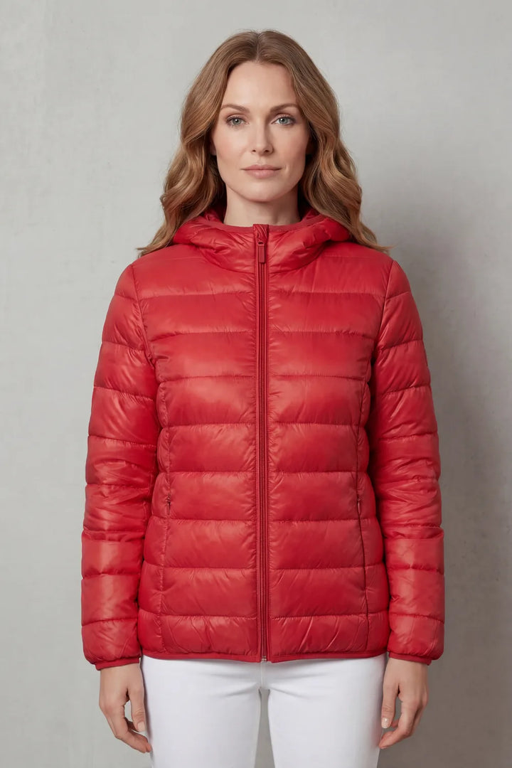 Hooded puffer jas