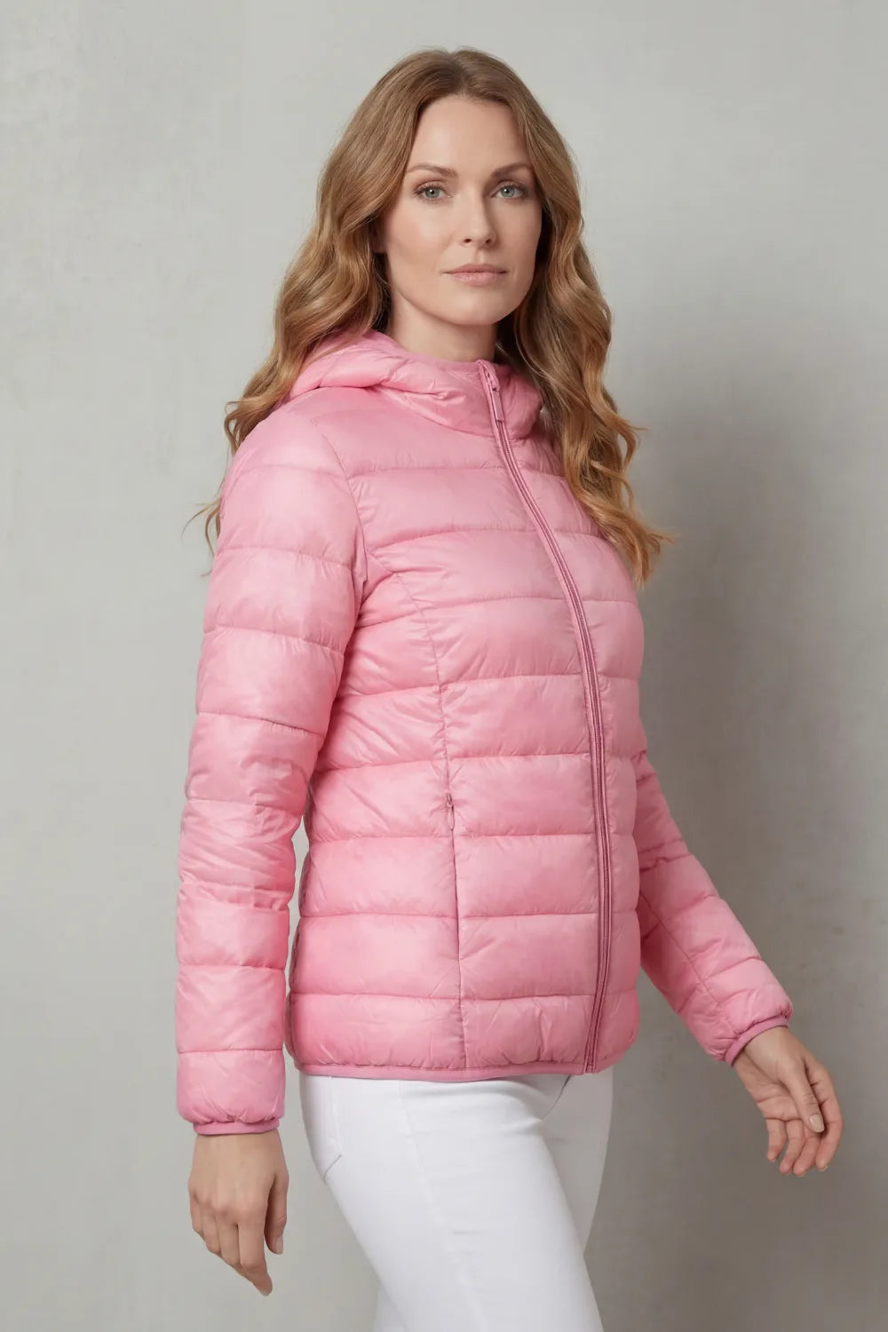 Hooded puffer jas