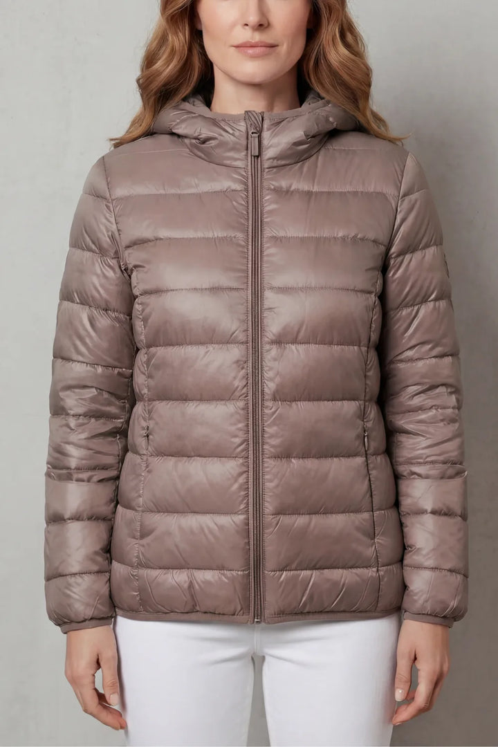 Hooded puffer jas