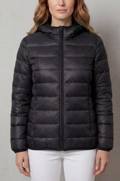 Hooded puffer jas