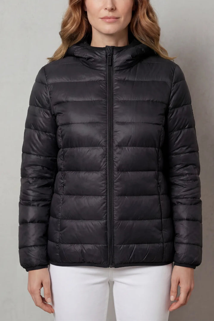 Hooded puffer jas