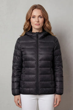 Hooded puffer jas