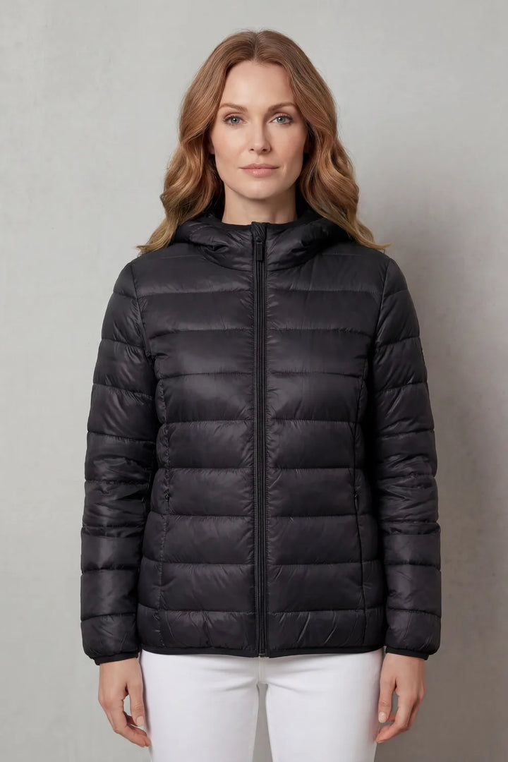 Hooded puffer jas