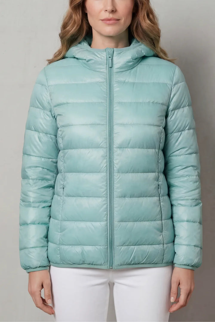 Hooded puffer jas