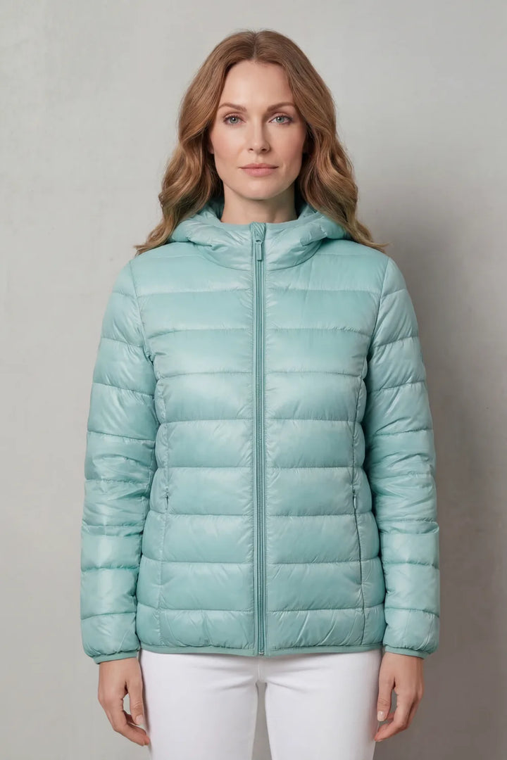 Hooded puffer jas