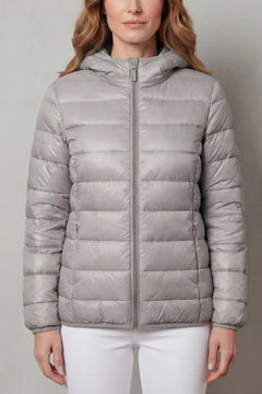 Hooded puffer jas