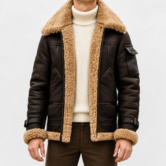 Leren jas met faux fur