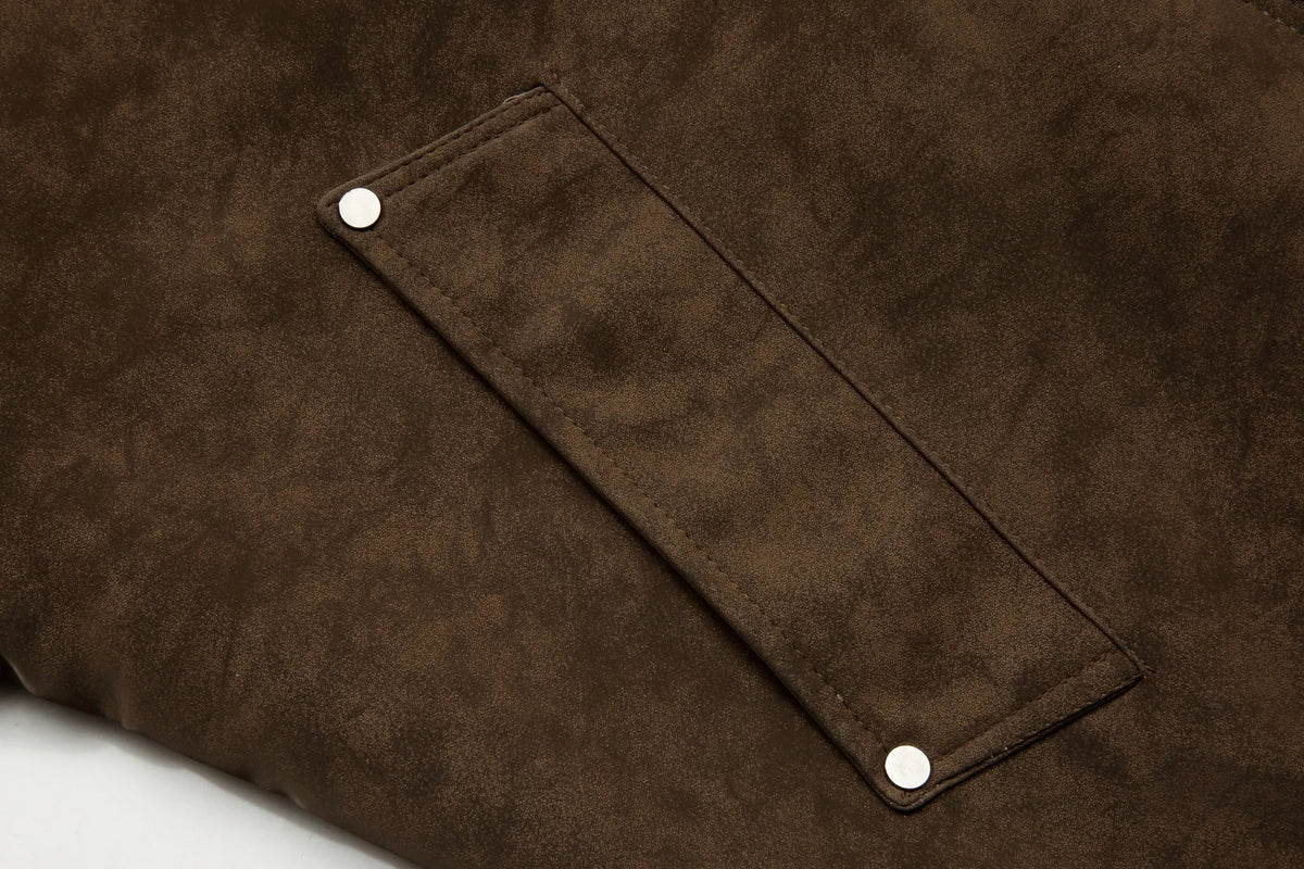 Oversized bomberjack met fleece hood