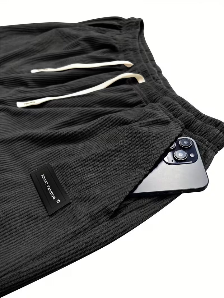 Corduroy broek met losse pasvorm en rechte pijpen