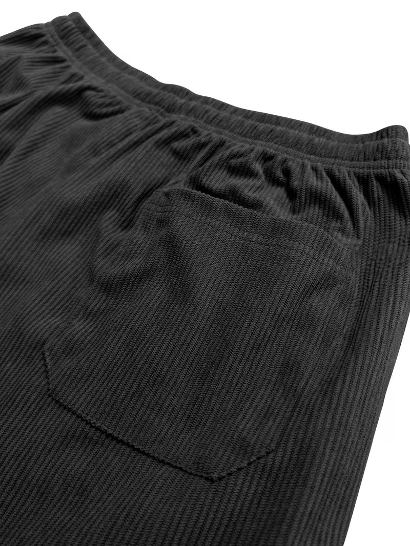 Corduroy broek met losse pasvorm en rechte pijpen