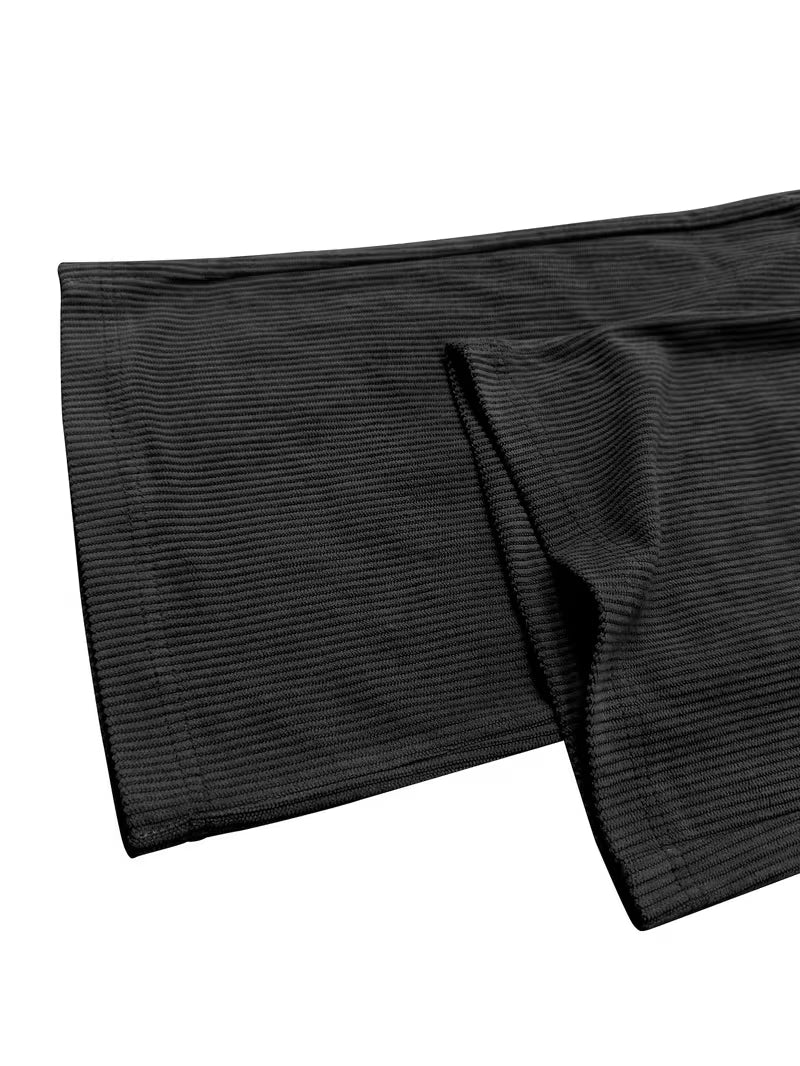 Corduroy broek met losse pasvorm en rechte pijpen