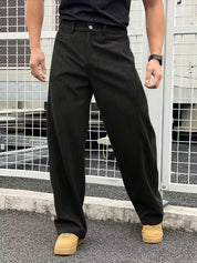 Corduroy broek met losse rechte pijpen