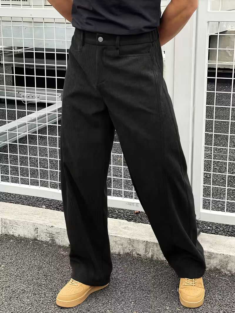 Corduroy broek met losse rechte pijpen