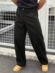 Corduroy broek met losse rechte pijpen