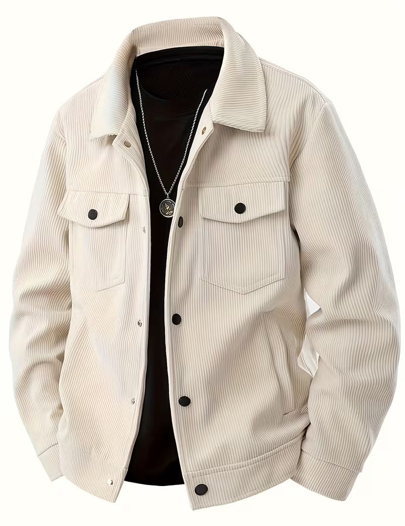 Corduroy jas met twee borstzakken en klassieke kraag