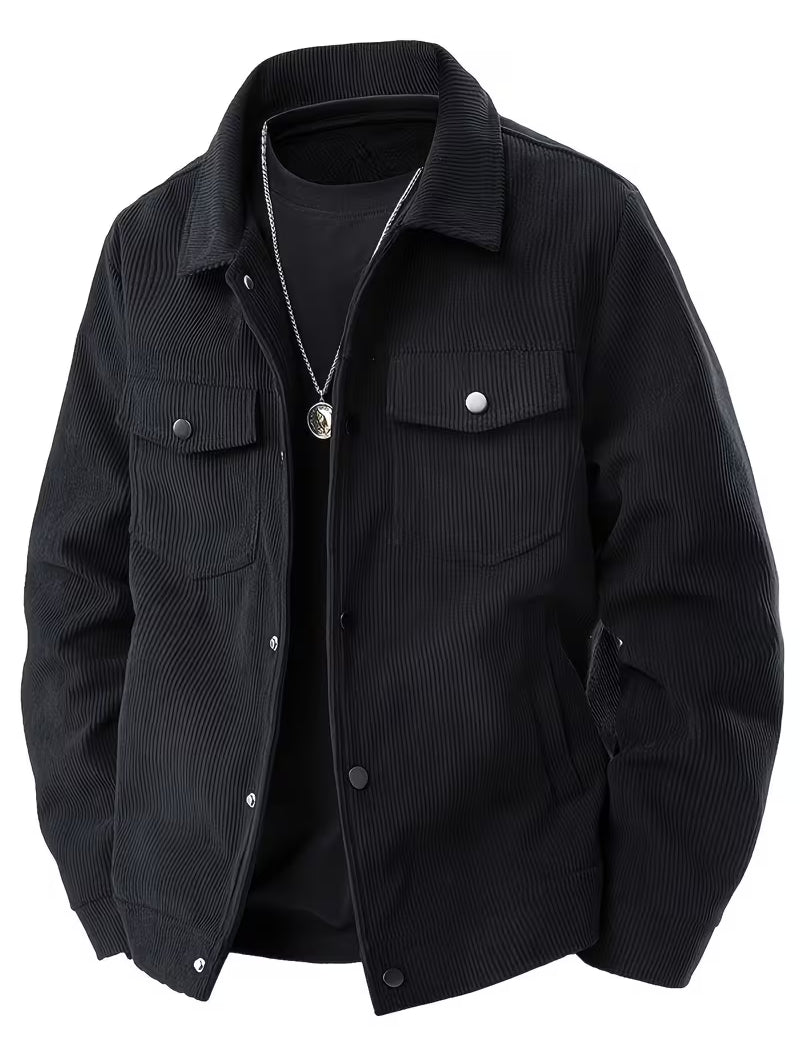 Corduroy jas met twee borstzakken en klassieke kraag