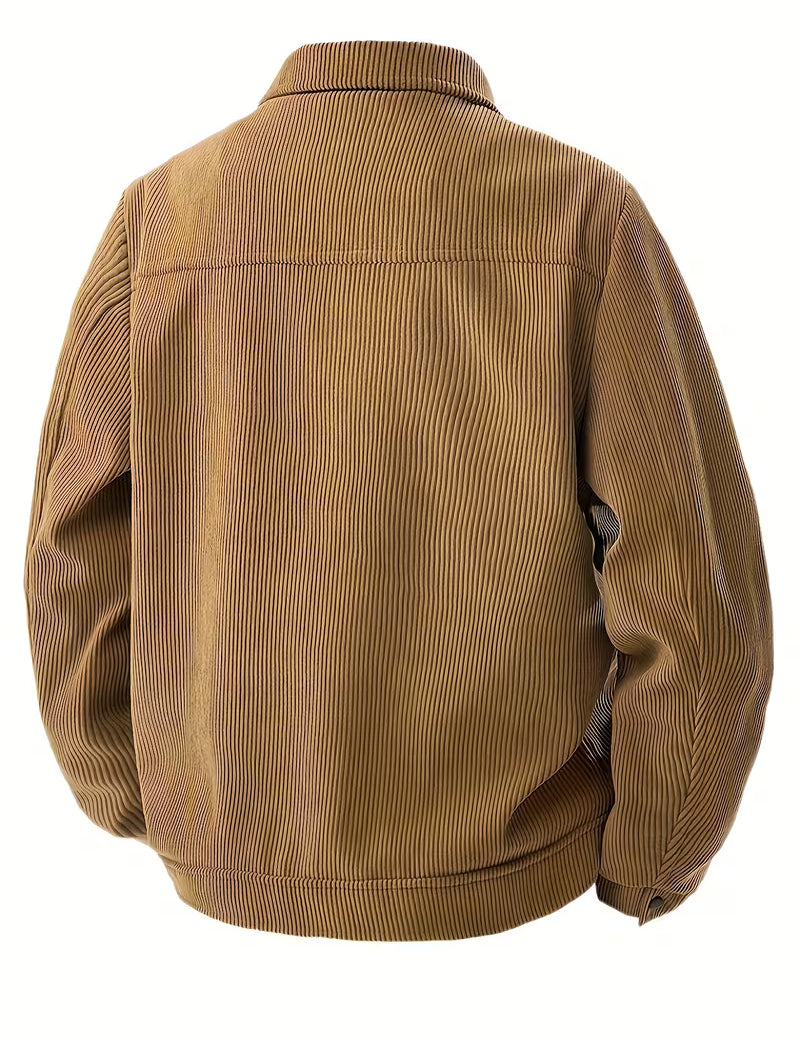 Corduroy jas met twee borstzakken en klassieke kraag