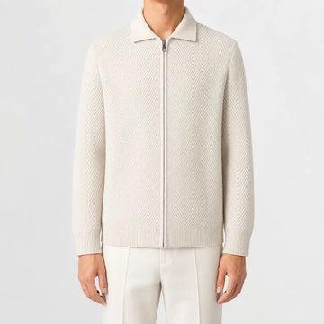 Cardigan met zip-up en textuur