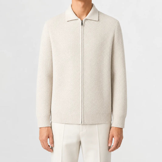 Cardigan met zip-up en textuur
