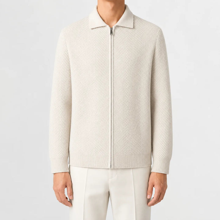 Cardigan met zip-up en textuur