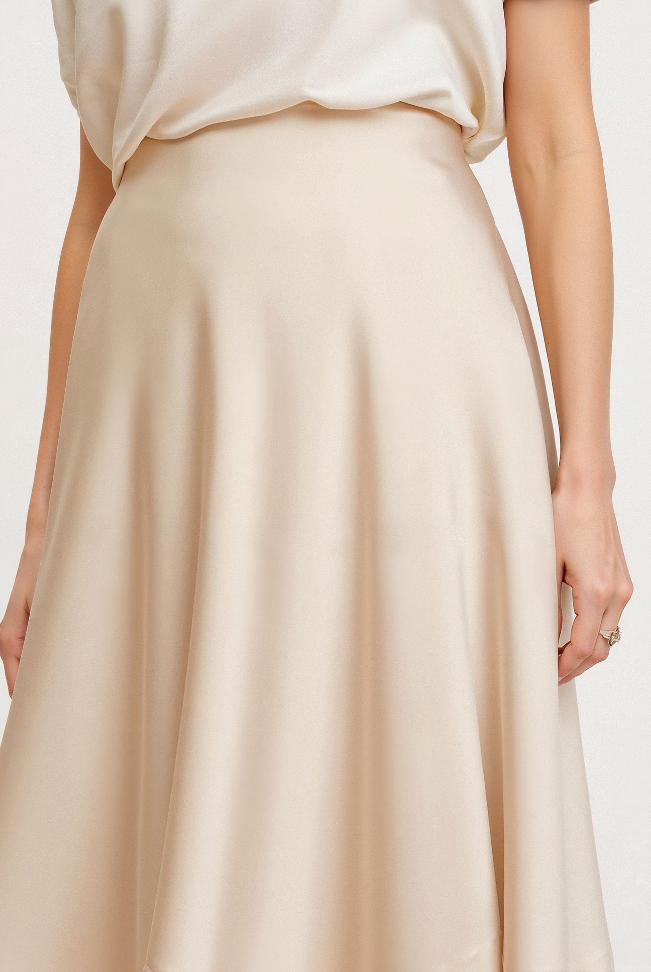 Stijlvolle Drapeermidirok met Hoge Taille - Louise