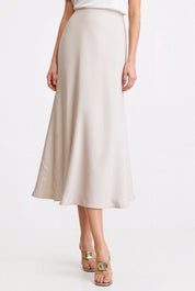 Stijlvolle Drapeermidirok met Hoge Taille - Louise