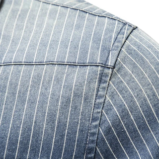 Denim overhemd met gestreept patroon en borstzakken