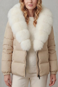 Puffer jacket met fluffy kraag