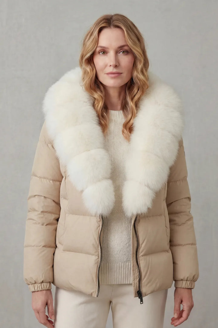 Puffer jacket met fluffy kraag