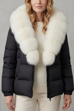 Puffer jacket met fluffy kraag