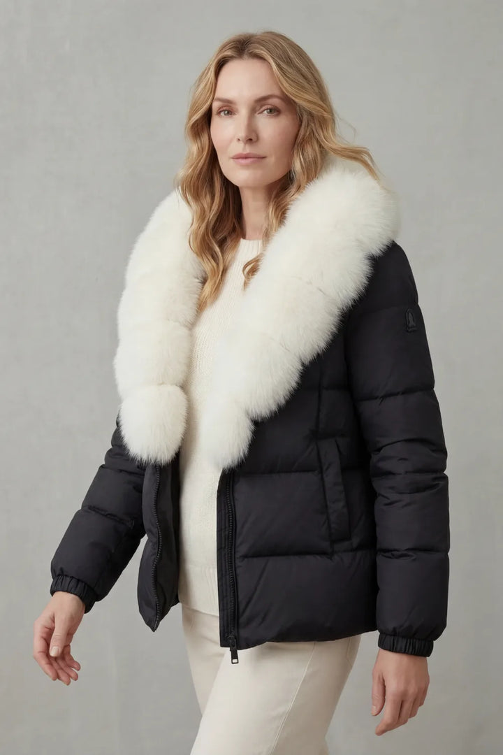 Puffer jacket met fluffy kraag