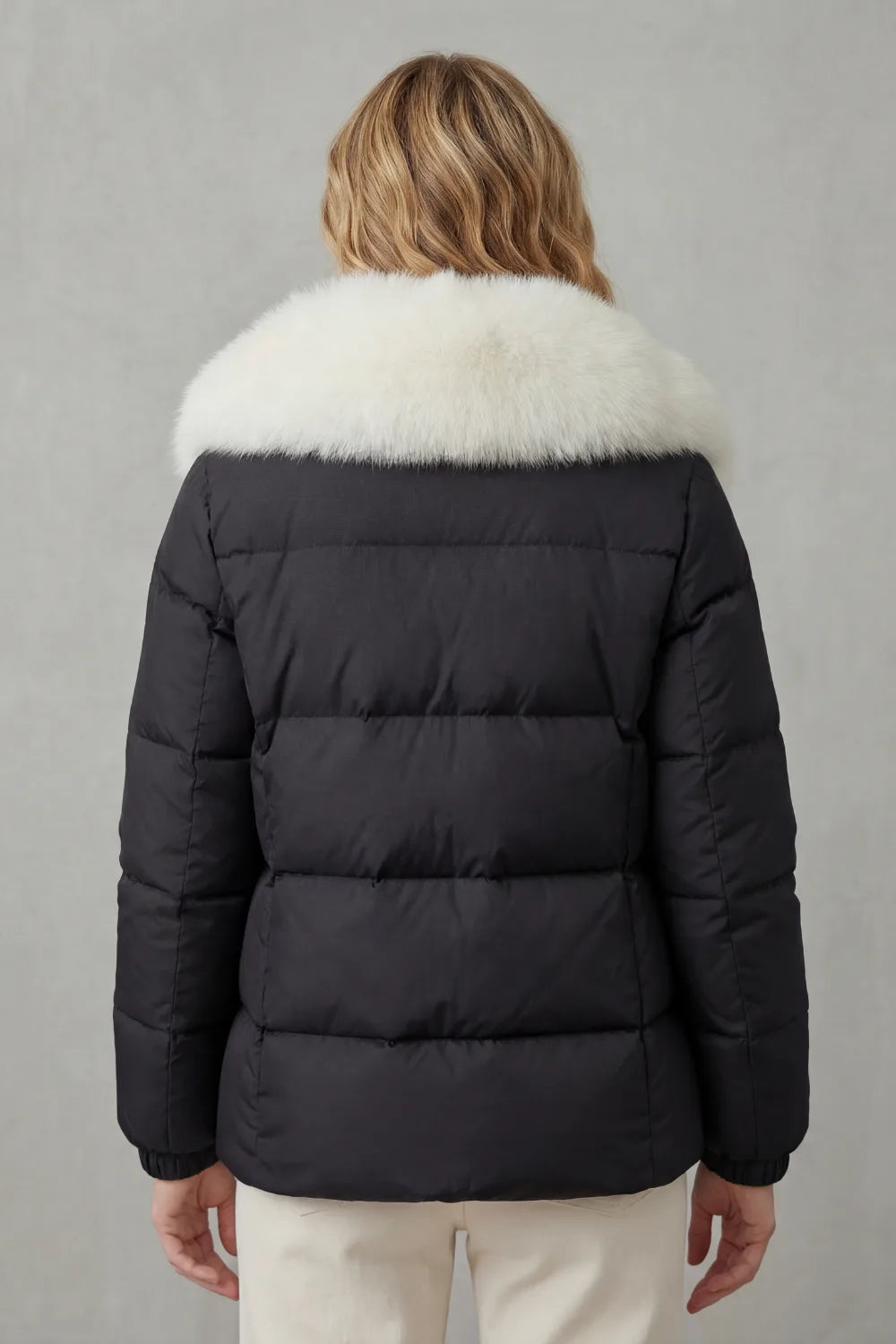 Puffer jacket met fluffy kraag