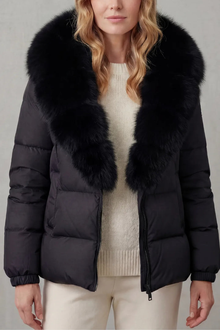 Puffer jacket met fluffy kraag