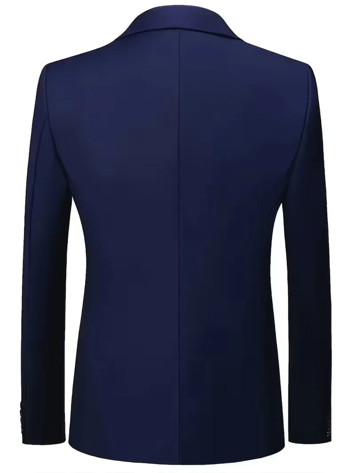 Driedelig heren pak met slim fit en glanzende afwerking