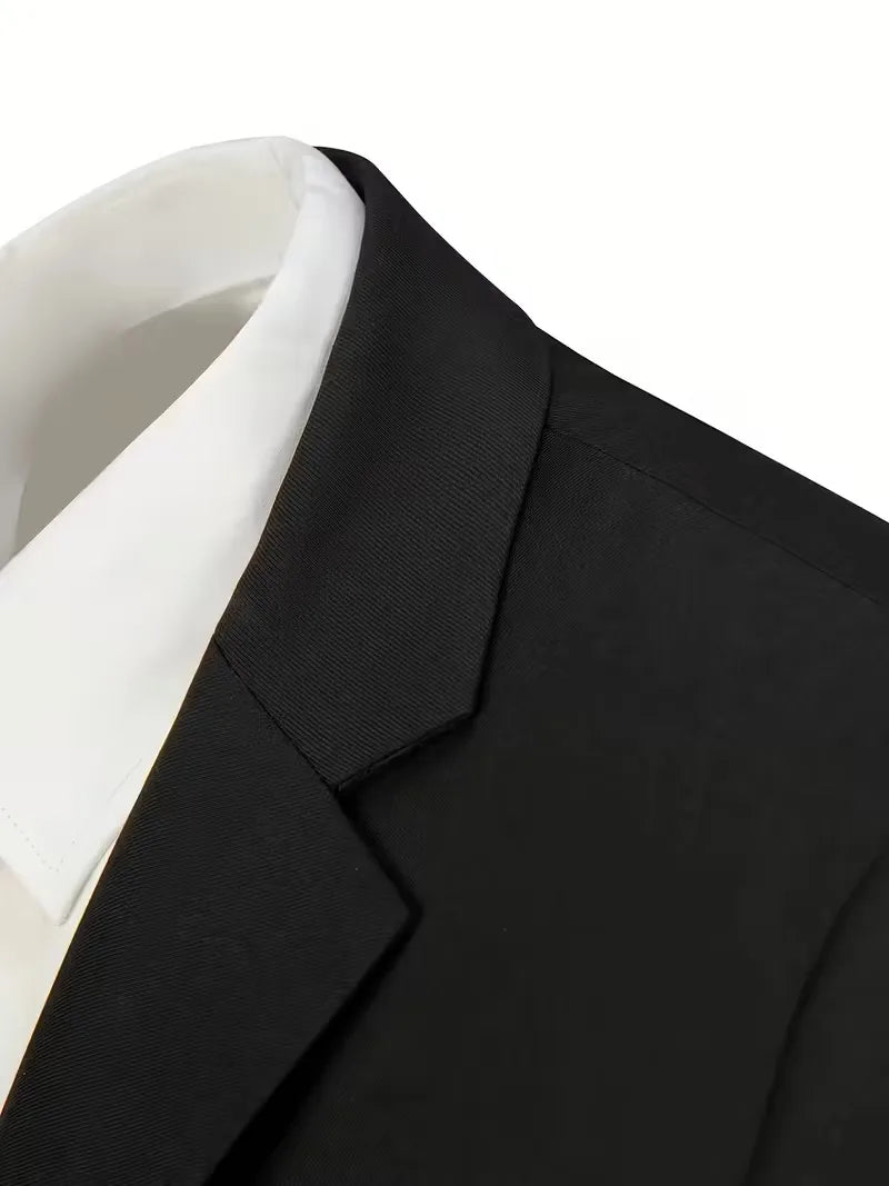 Driedelig heren pak met slim fit en glanzende afwerking